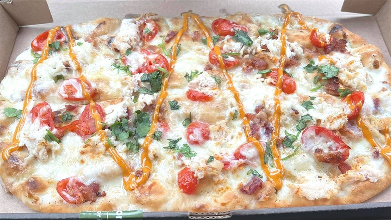 Flatbread pizza in box