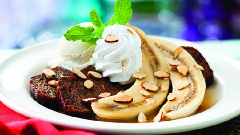 Bahama Breeze's banana nut bread supreme