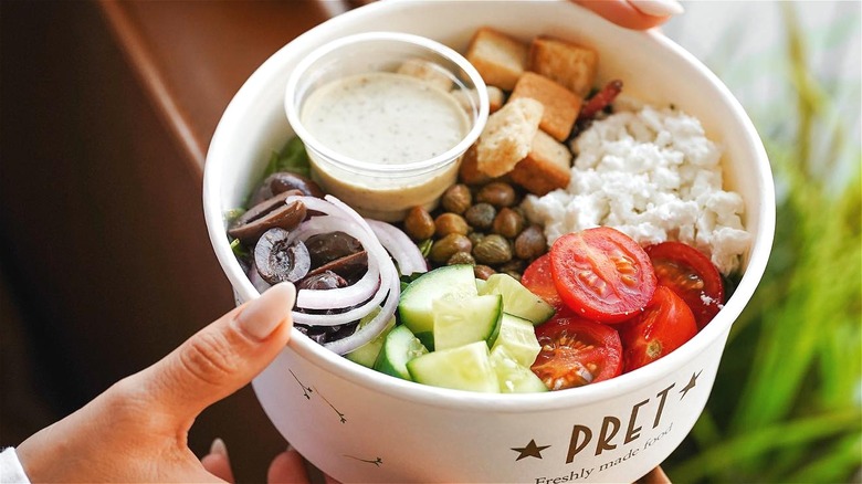 Greek salad in bowl