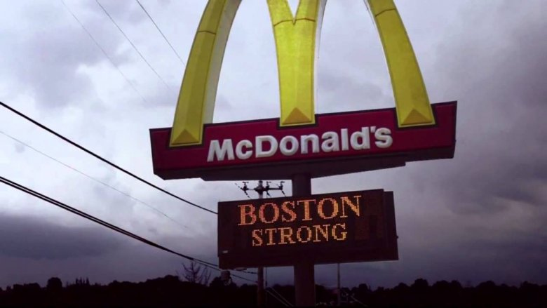 McDonald's sign says "Boston Strong."