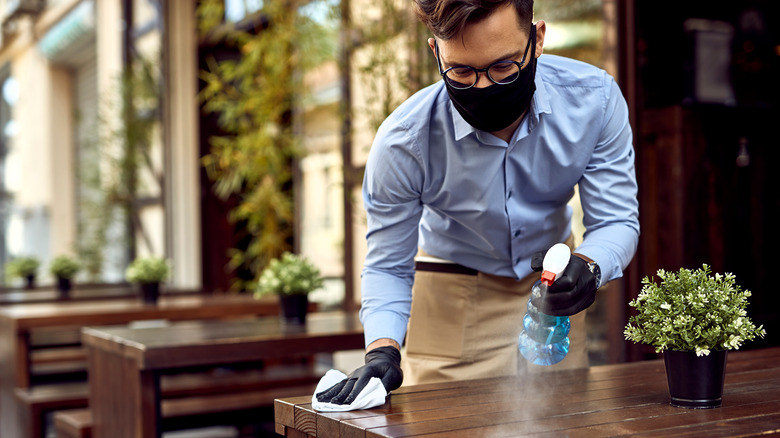 Masked server cleaning tables