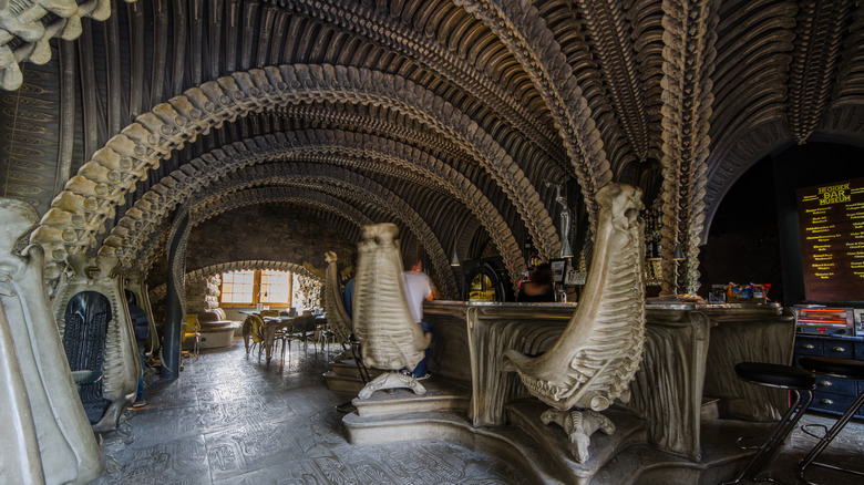 Interior shot of Giger Bar in Switzerland 