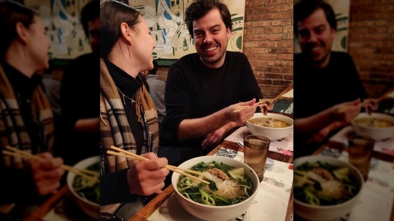 Couple eating at Saigon Shack