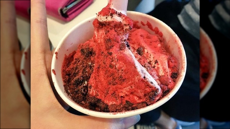 Red Velvet Oreo McFlurry cup 