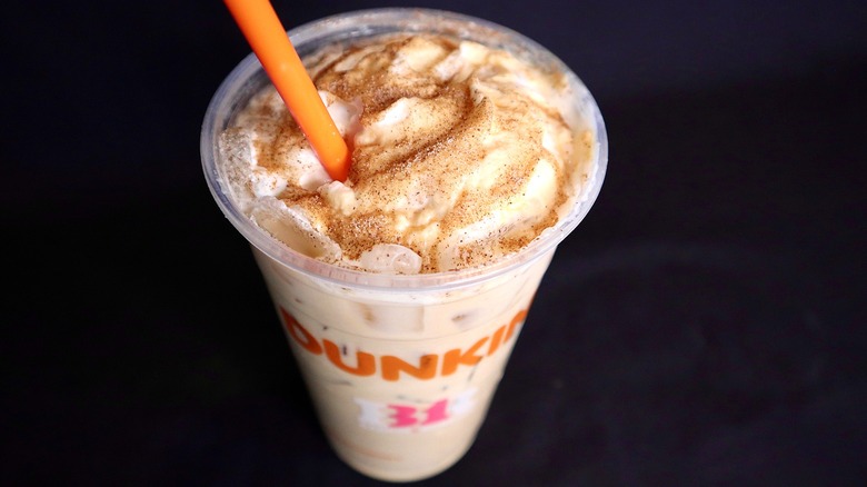 Dunkin' iced coffee from above