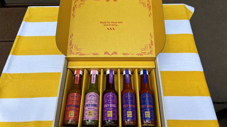 box set of hot sauce bottles