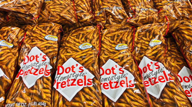 bags of Dot's pretzels