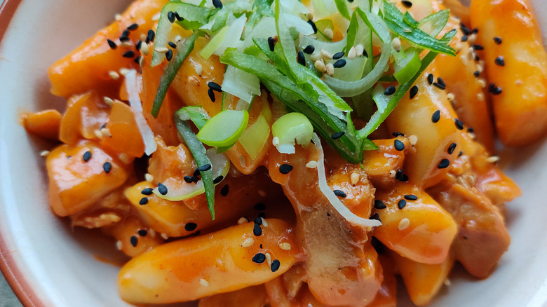 Tteokbokki on a plate