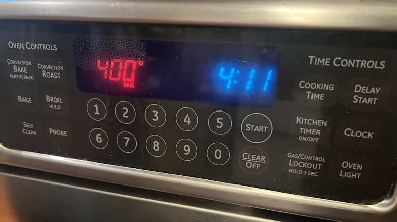 Oven preheat setting display