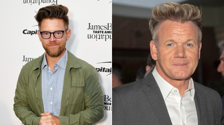 Split image of Richard Blais and Gordon Ramsay