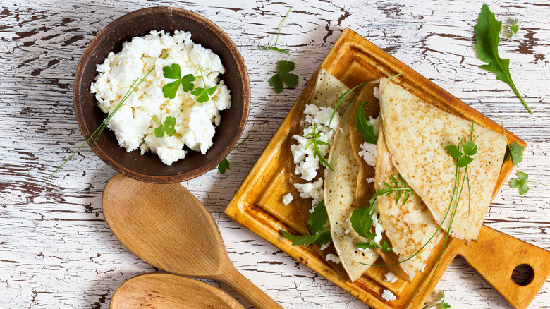 crepes and cottage cheese