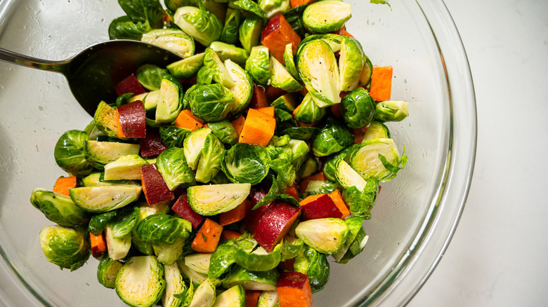 brussels sprouts and sweet potatoes