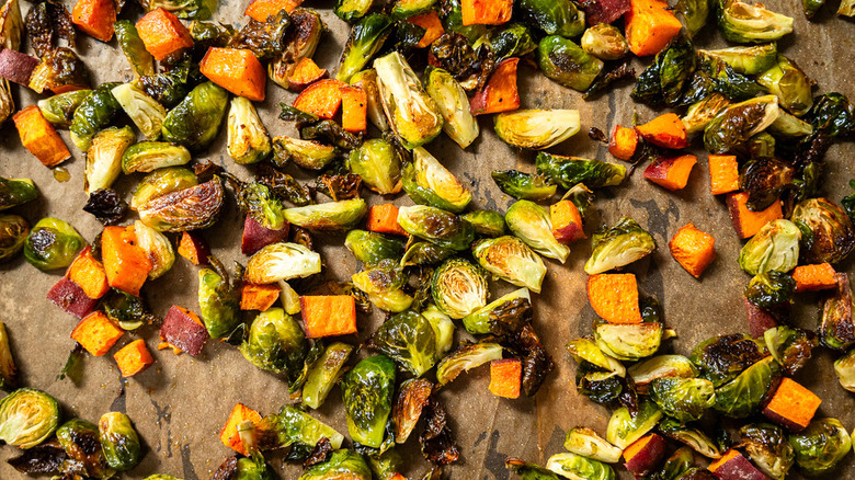 brussels sprouts and sweet potatoes