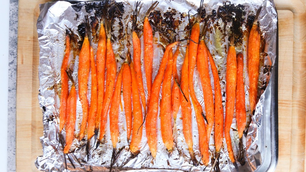 carrots coming out of oven