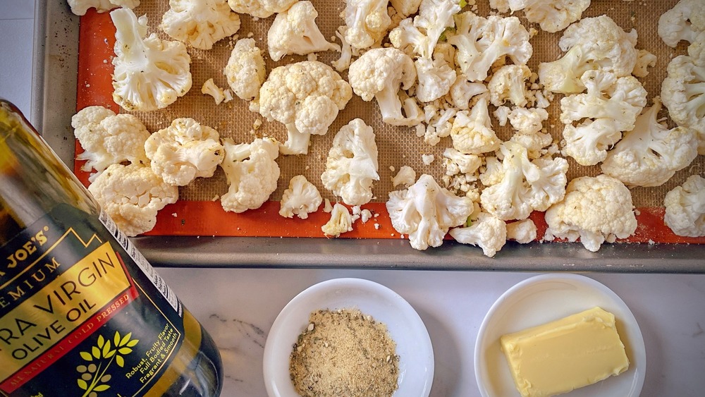 ingredients for roasted cauliflower layin gout