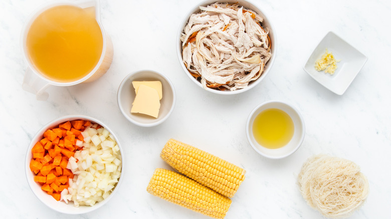 Corn chicken noodle soup ingredients