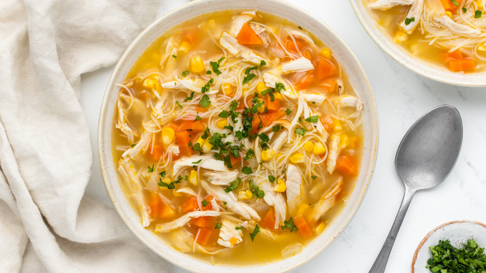 Chicken, Corn And Noodle Soup  30 Minute Recipe - Bake Play Smile