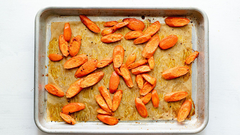 carrots on a sheet pan