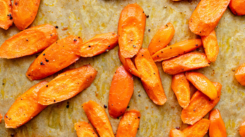 roasted carrots on sheet pan