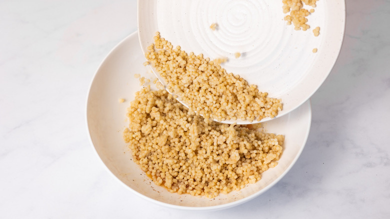 couscous in white bowl