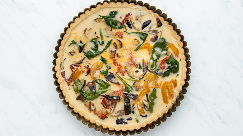 unbaked vegetable quiche