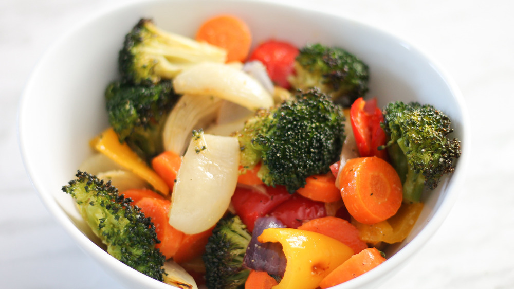 roasted vegetables in a bowl