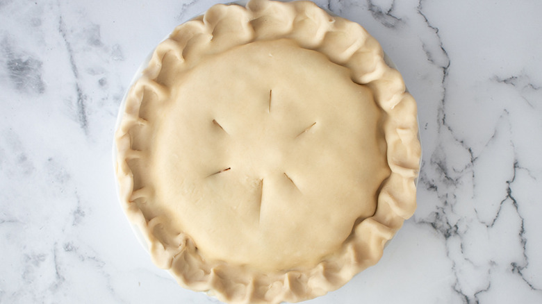 top pie crust with slits