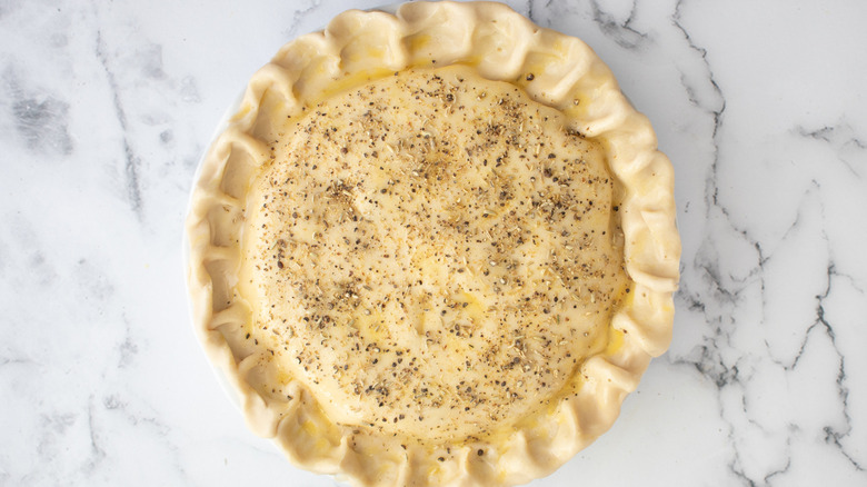 fennel seed pepper on pie crust