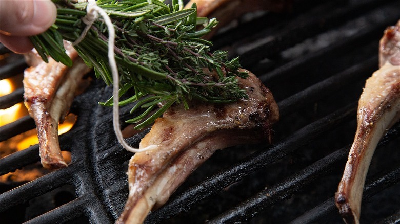 lamb chops on grill