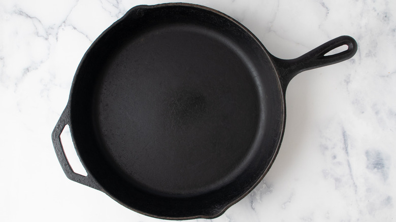 empty cast iron skillet