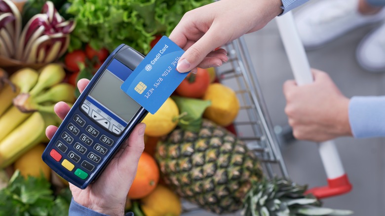 paying for groceries by card