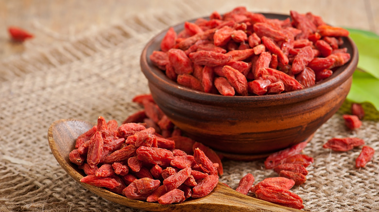 Goji berries in a dish