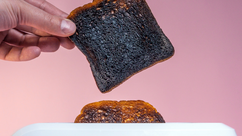 Burnt toast out of toaster