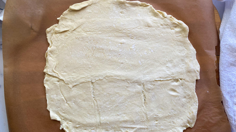 pastry dough on parchment paper 