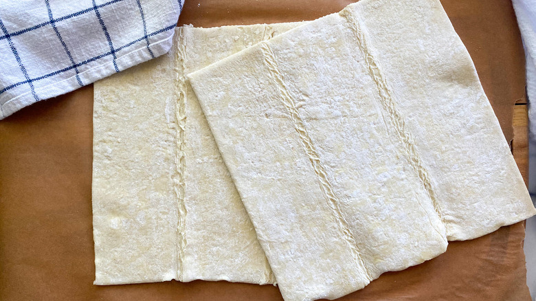 pastry dough on parchment paper 