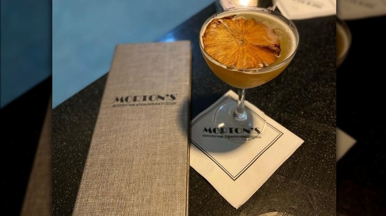 Morton's The Steakhouse menu and cocktail