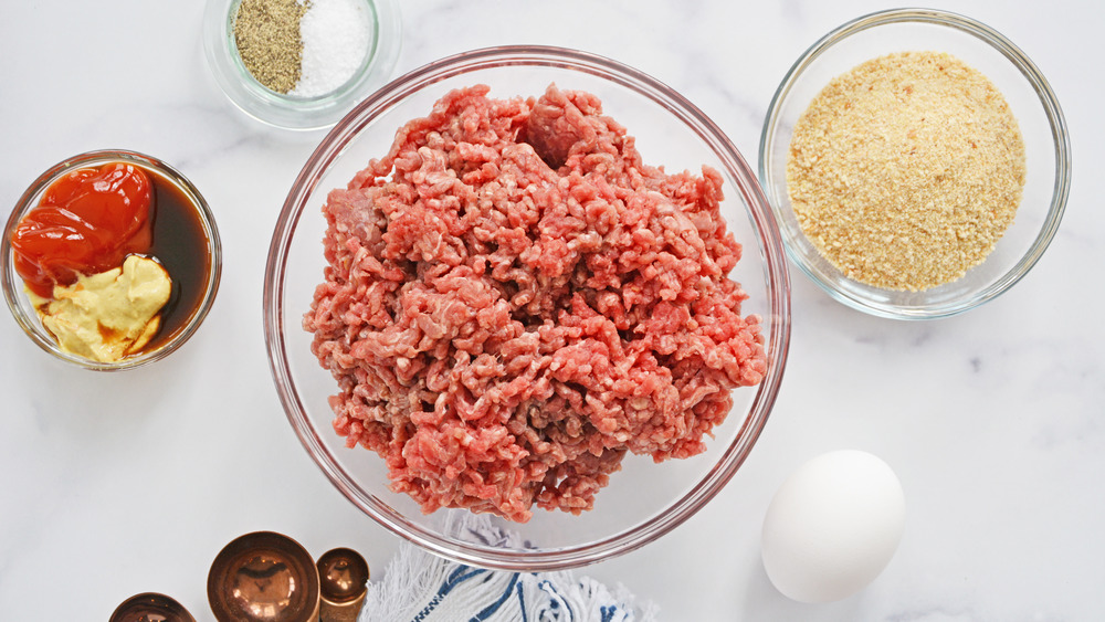 ingredients for salisbury steak placed on table