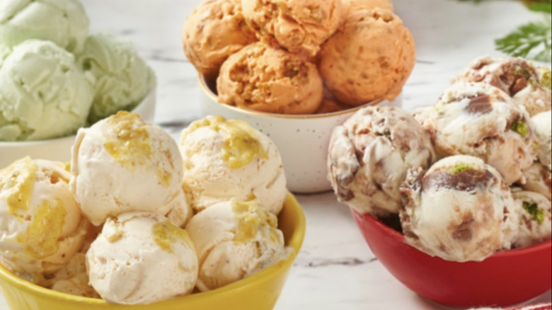 Array of Salt & Straw scoops from veggie series