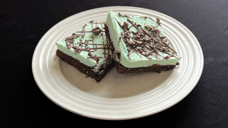 Thin Mint Brownies on plate