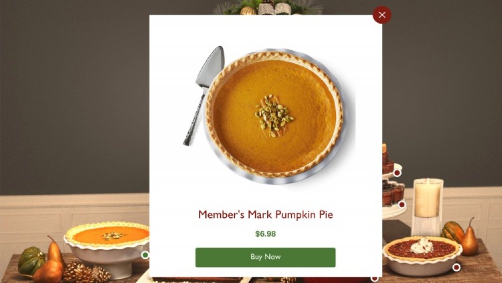 Buy a Sam's Club pumpkin pie in the new interactive holiday website