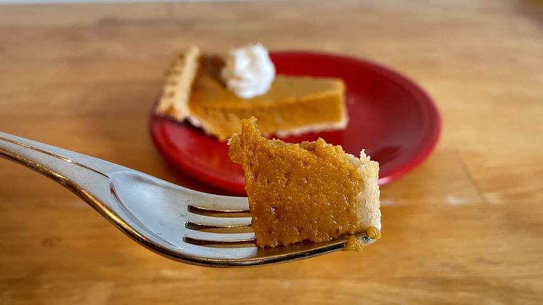 Bite of pumpkin pie