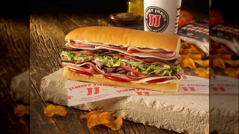 jimmy john's sub on table