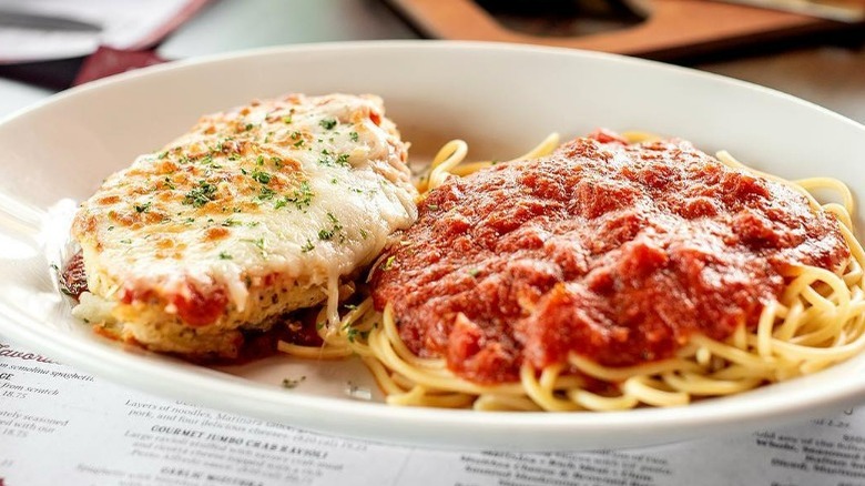 Chicken parmigiana with Pomodoro Sauce