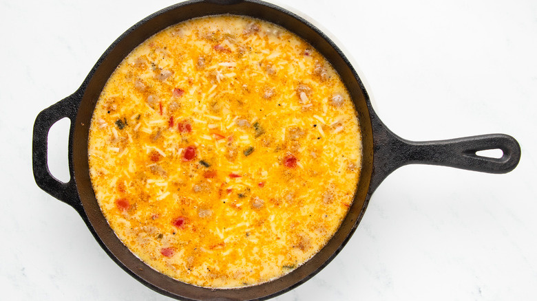 frittata mixture in skillet