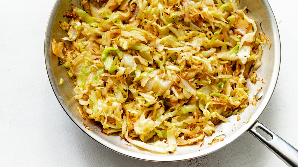 sauteed cabbage served