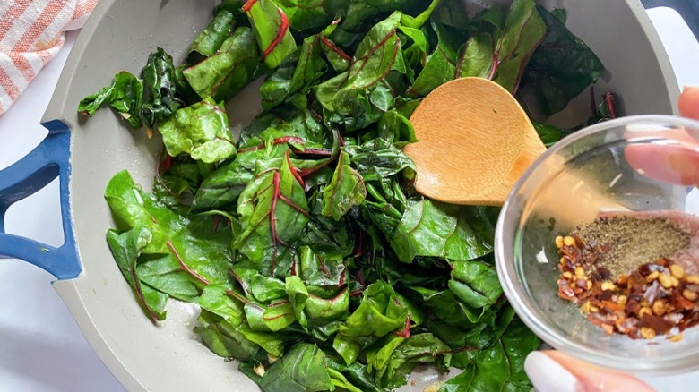 sauteed swiss chard with seasonings