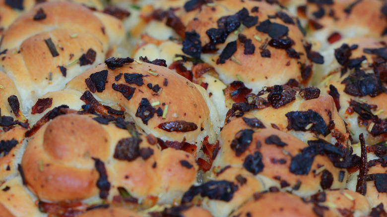 Close up of bacon monkey bread