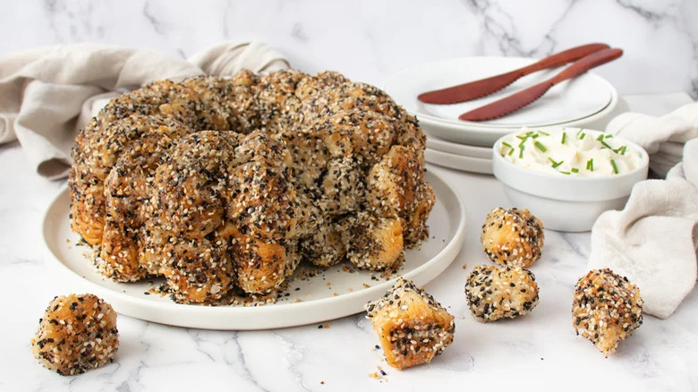 Everything Bagel monkey bread with sour cream