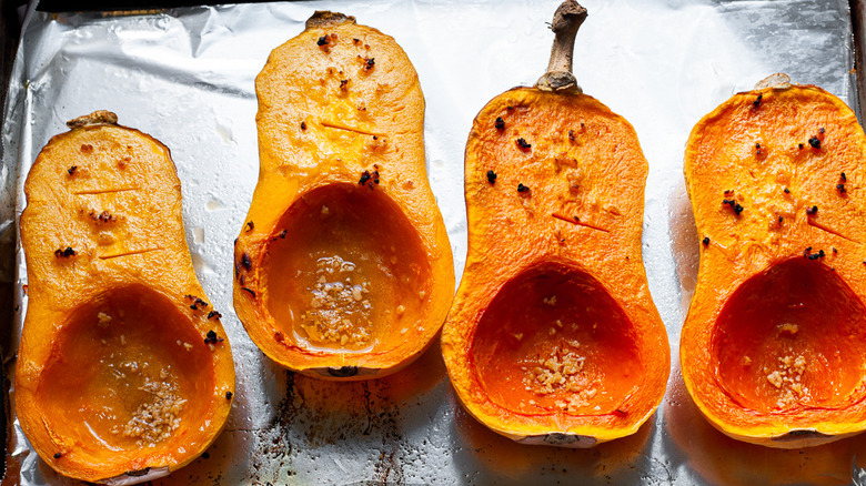 squash on baking sheet 