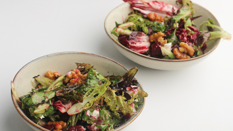 bowls of roasted beet salad